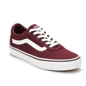 Vans Ward Skate Shoes - Burgundy/white 7.5